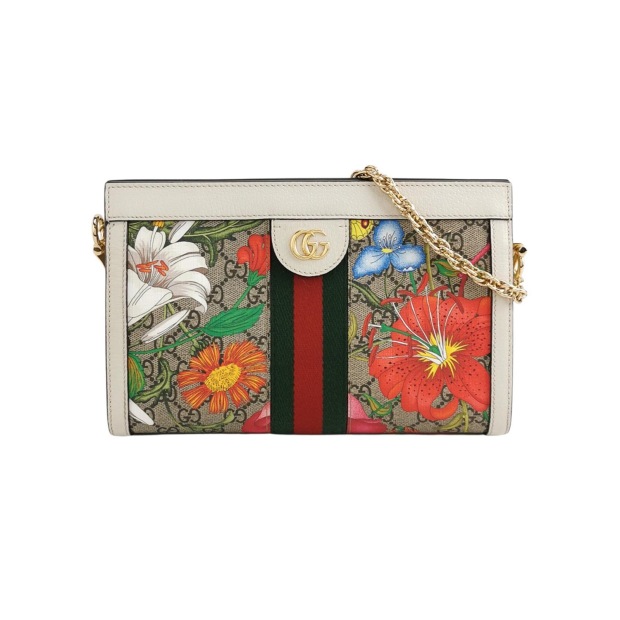 Gucci Ophidia Chain Shoulder Bag Flora GG Coated Canvas Small — pre-owned, Vierlot