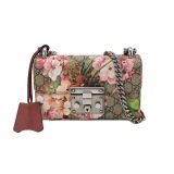 Gucci Padlock Shoulder Bag Blooms Print GG Coated Canvas Small — thumbnail 1