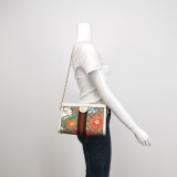 Gucci Ophidia Chain Shoulder Bag Flora GG Coated Canvas Small — thumbnail 2