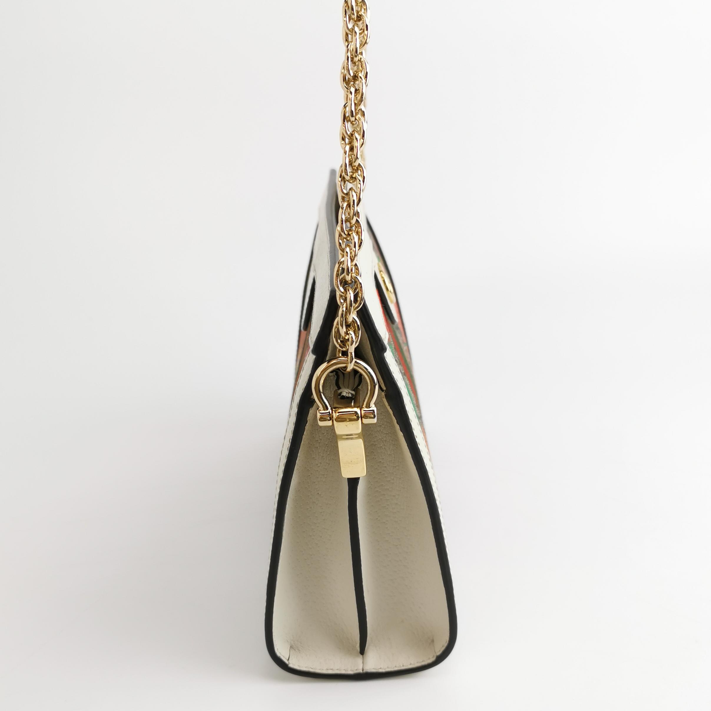 Gucci Ophidia Chain Shoulder Bag Flora GG Coated Canvas Small — photo 3 of 11