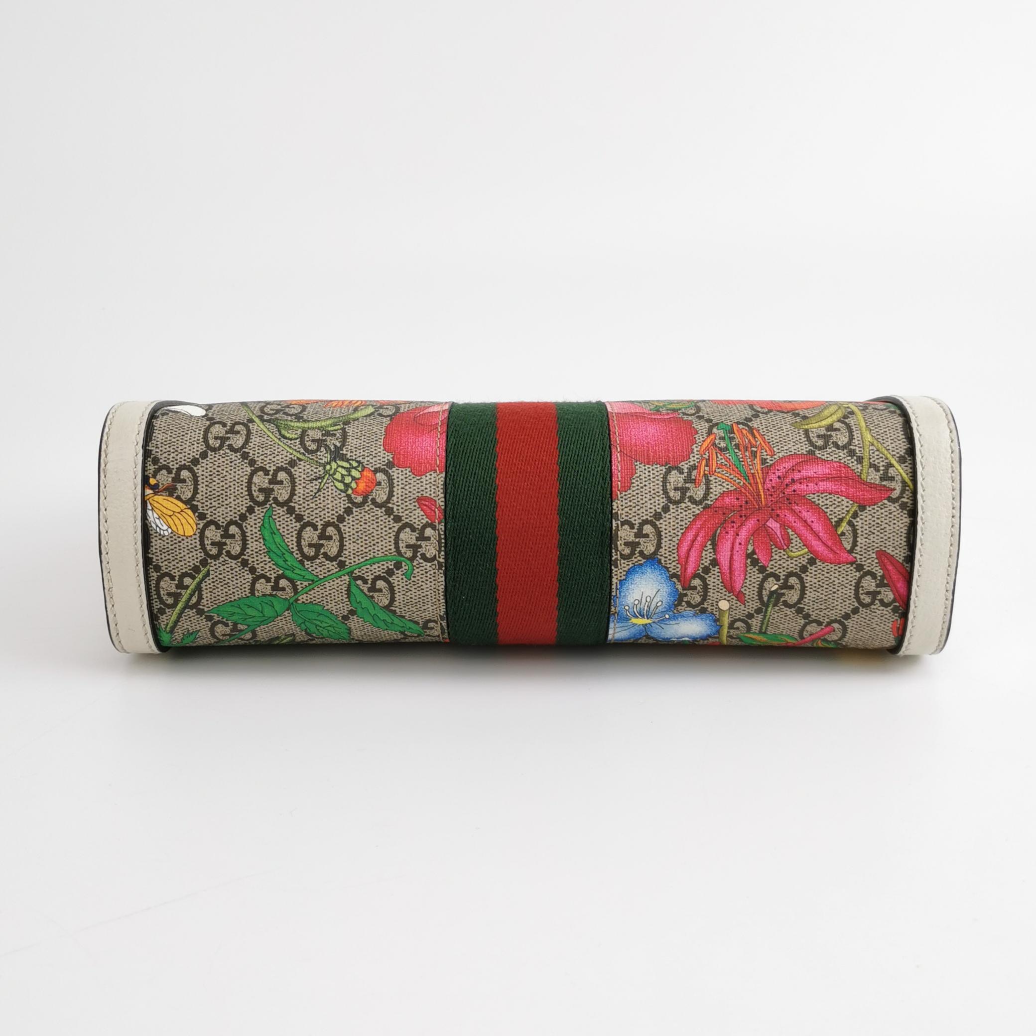 Gucci Ophidia Chain Shoulder Bag Flora GG Coated Canvas Small — photo 5 of 11