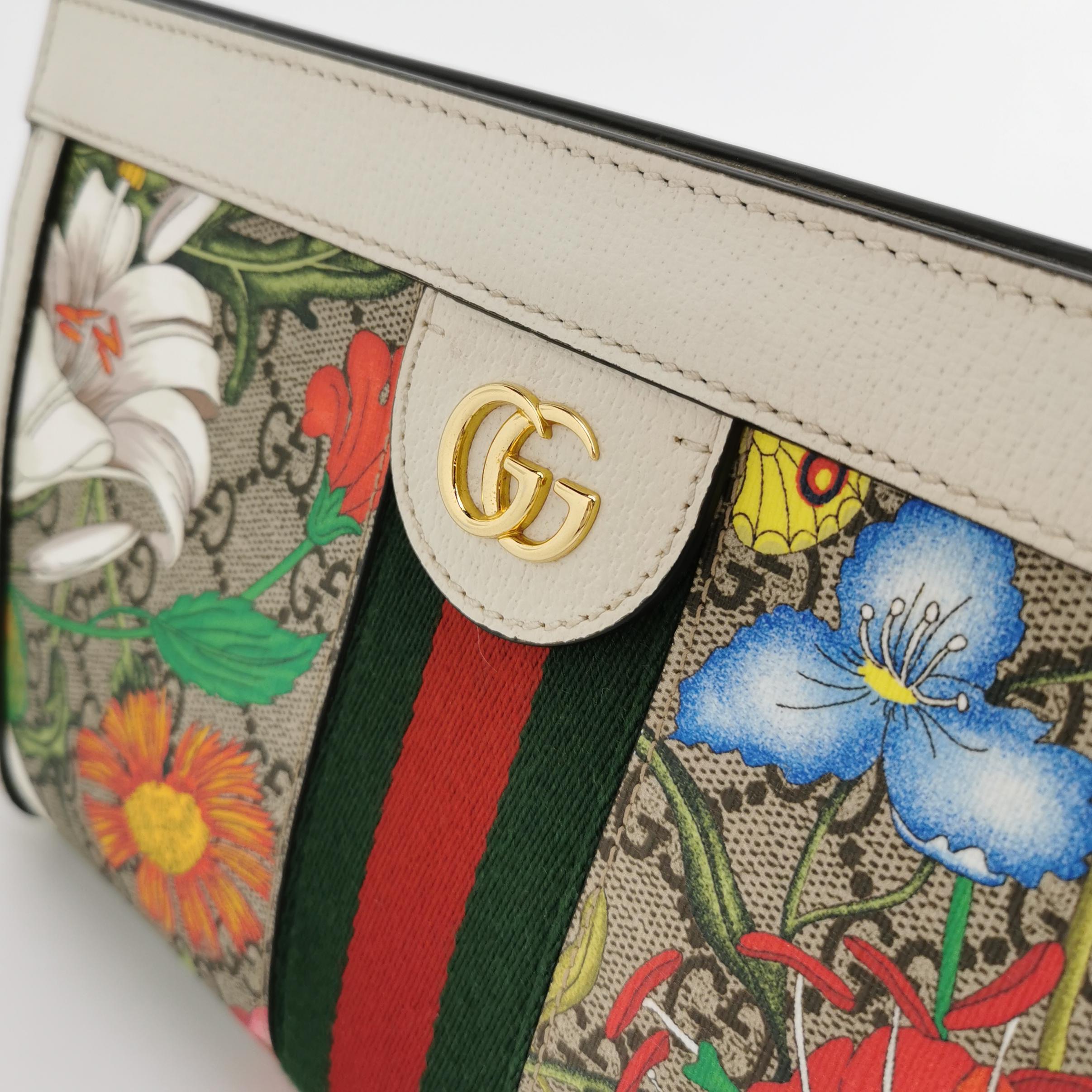 Gucci Ophidia Chain Shoulder Bag Flora GG Coated Canvas Small — photo 11 of 11