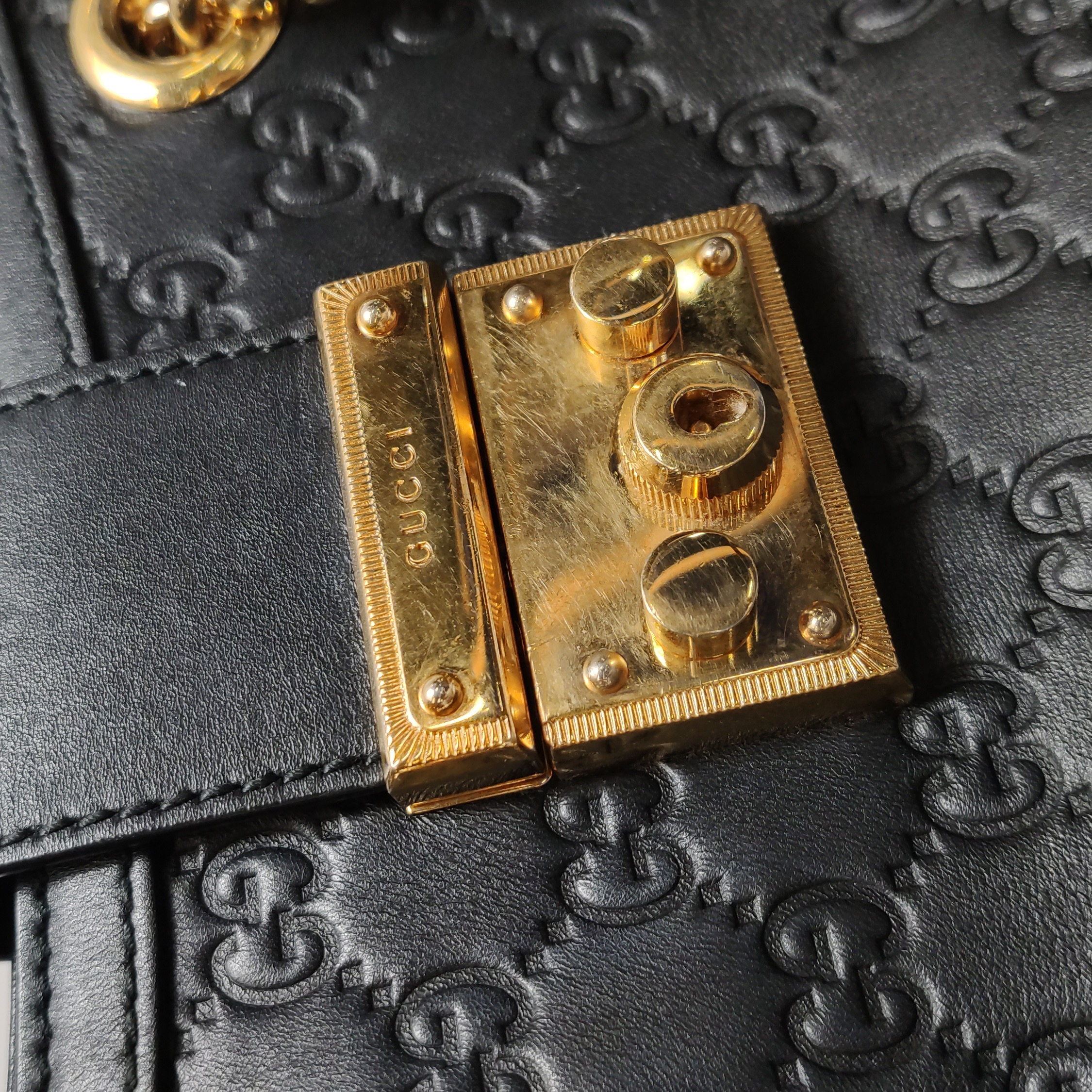 Gucci Padlock Chain Tote Guccissima Leather Small — photo 9 of 15
