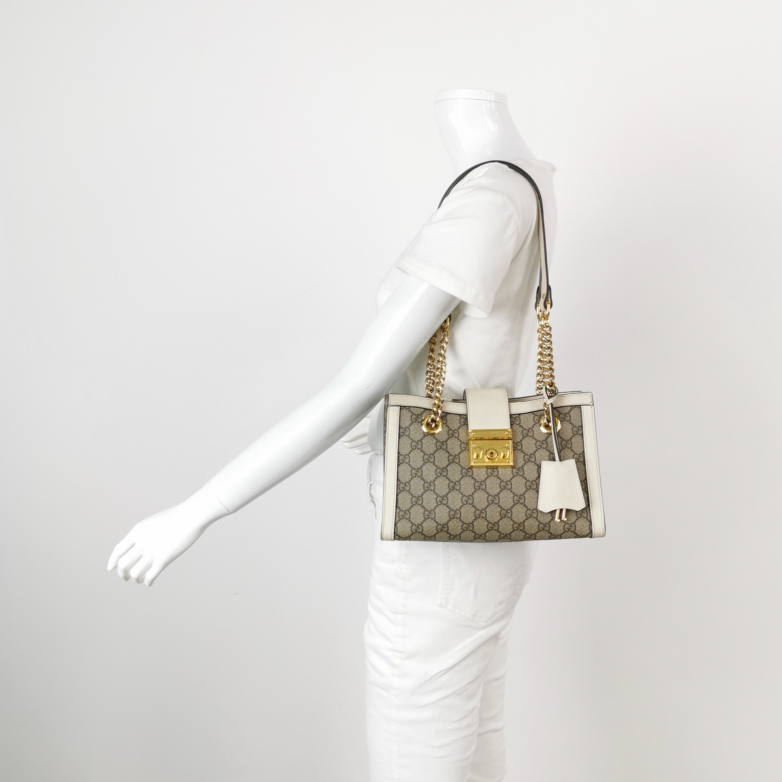 Gucci Padlock Chain Tote GG Coated Canvas with Leather Small — alternate view