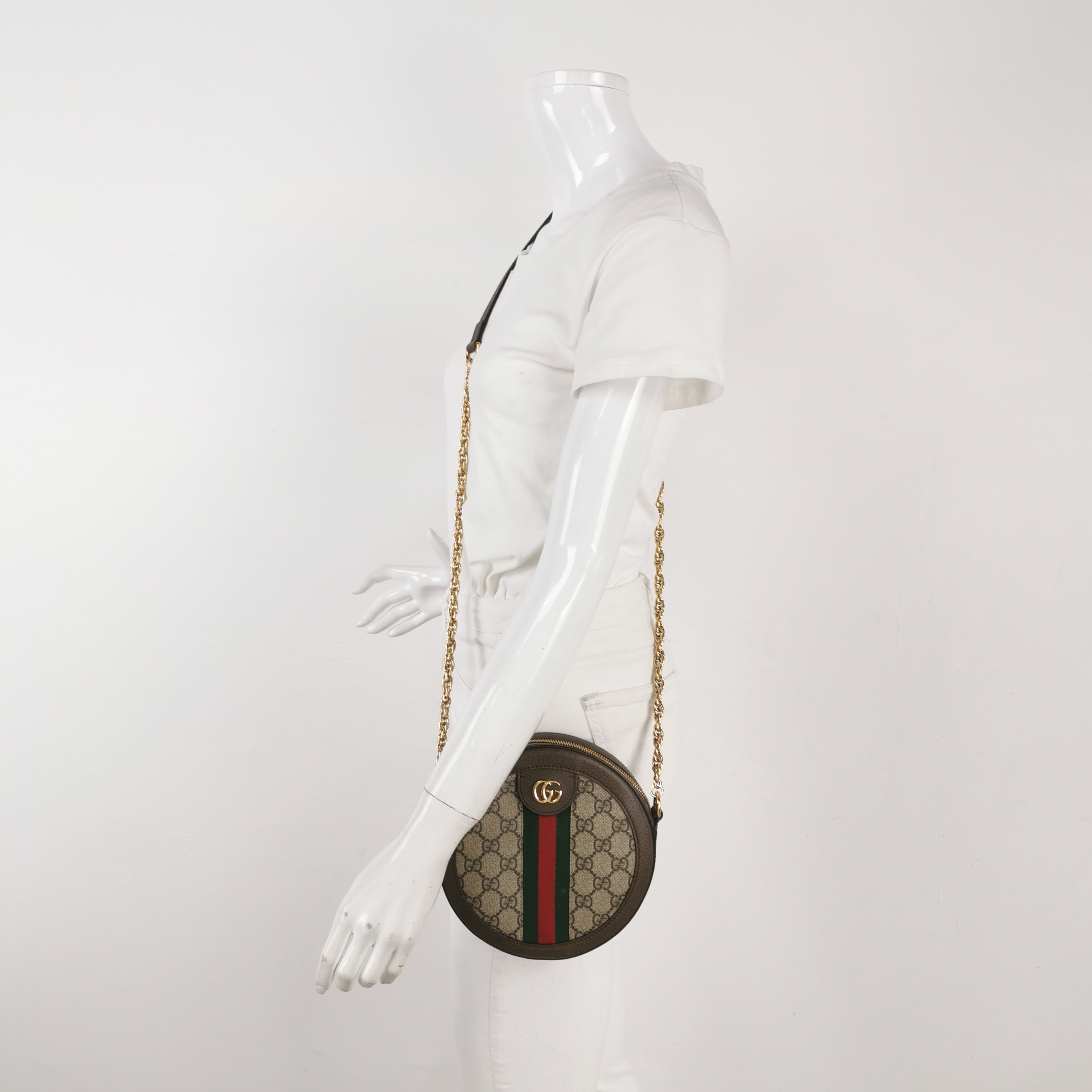 Gucci Ophidia Round Shoulder Bag GG Coated Canvas Mini — alternate view
