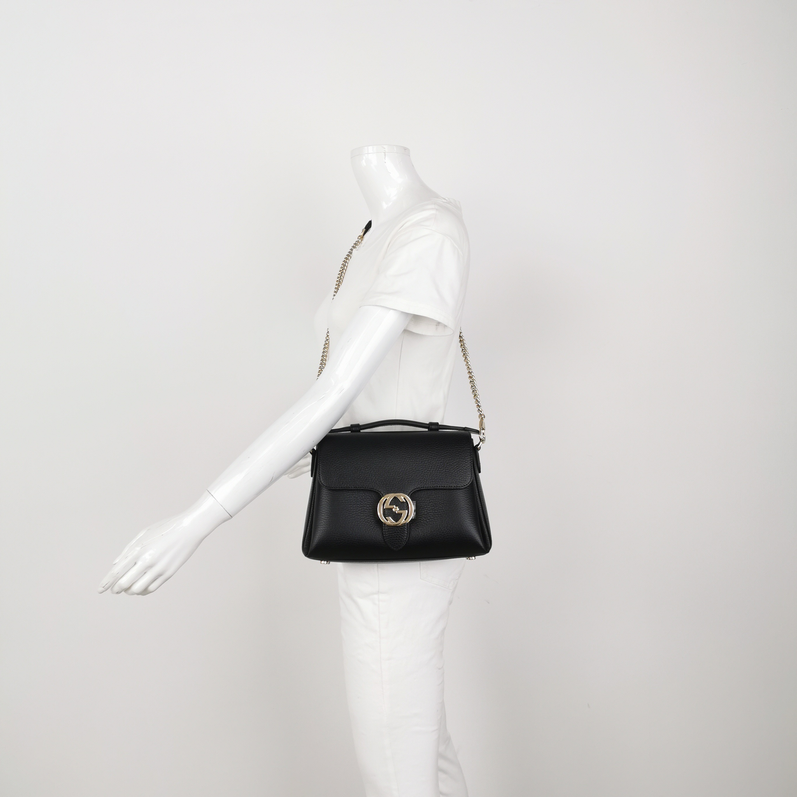 Gucci Interlocking Top Handle Bag (Outlet) Leather Small — alternate view