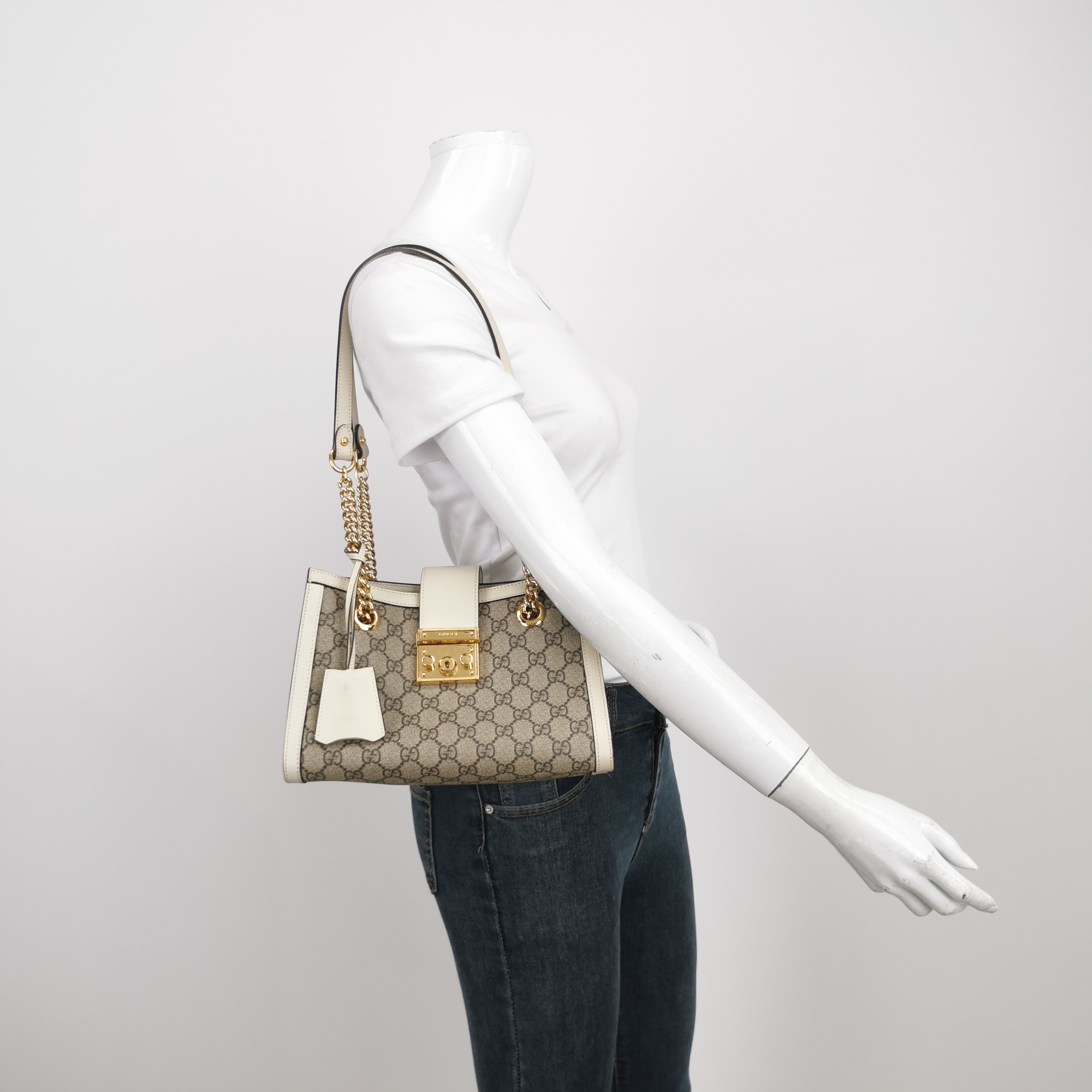 Gucci Padlock Chain Tote GG Coated Canvas with Leather Small — alternate view