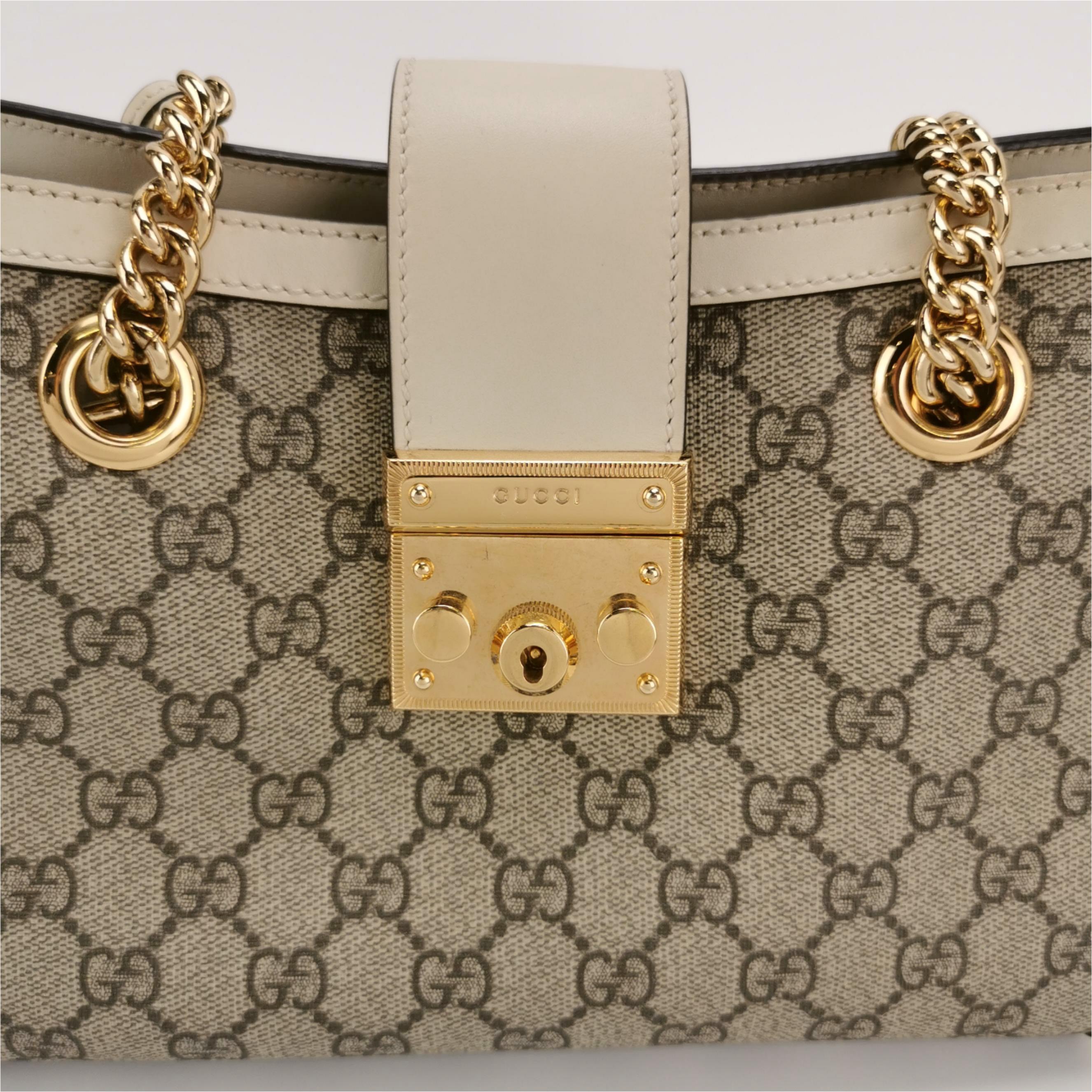 Gucci Padlock Chain Tote GG Coated Canvas with Leather Small — photo 10 of 13