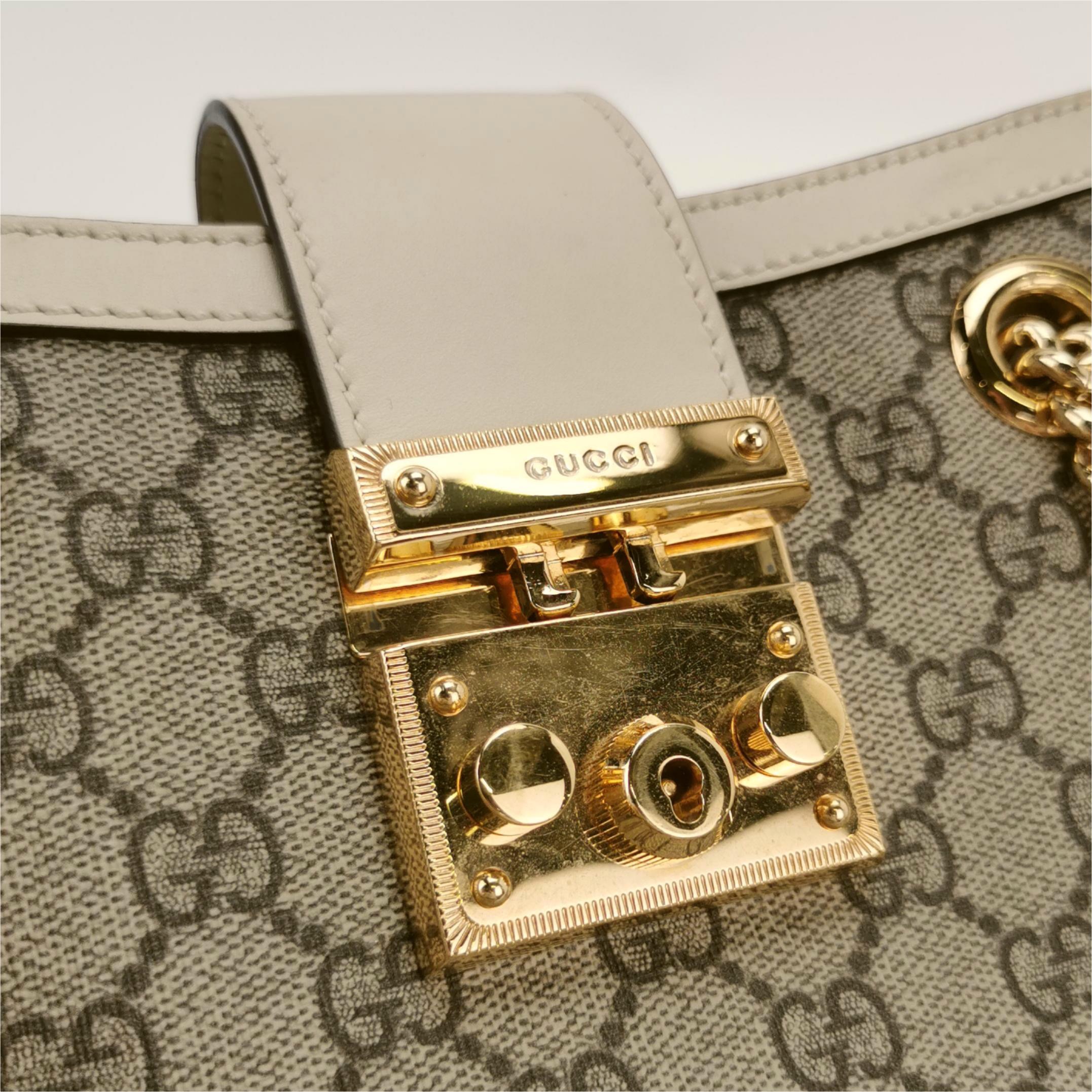 Gucci Padlock Chain Tote GG Coated Canvas with Leather Small — photo 9 of 13