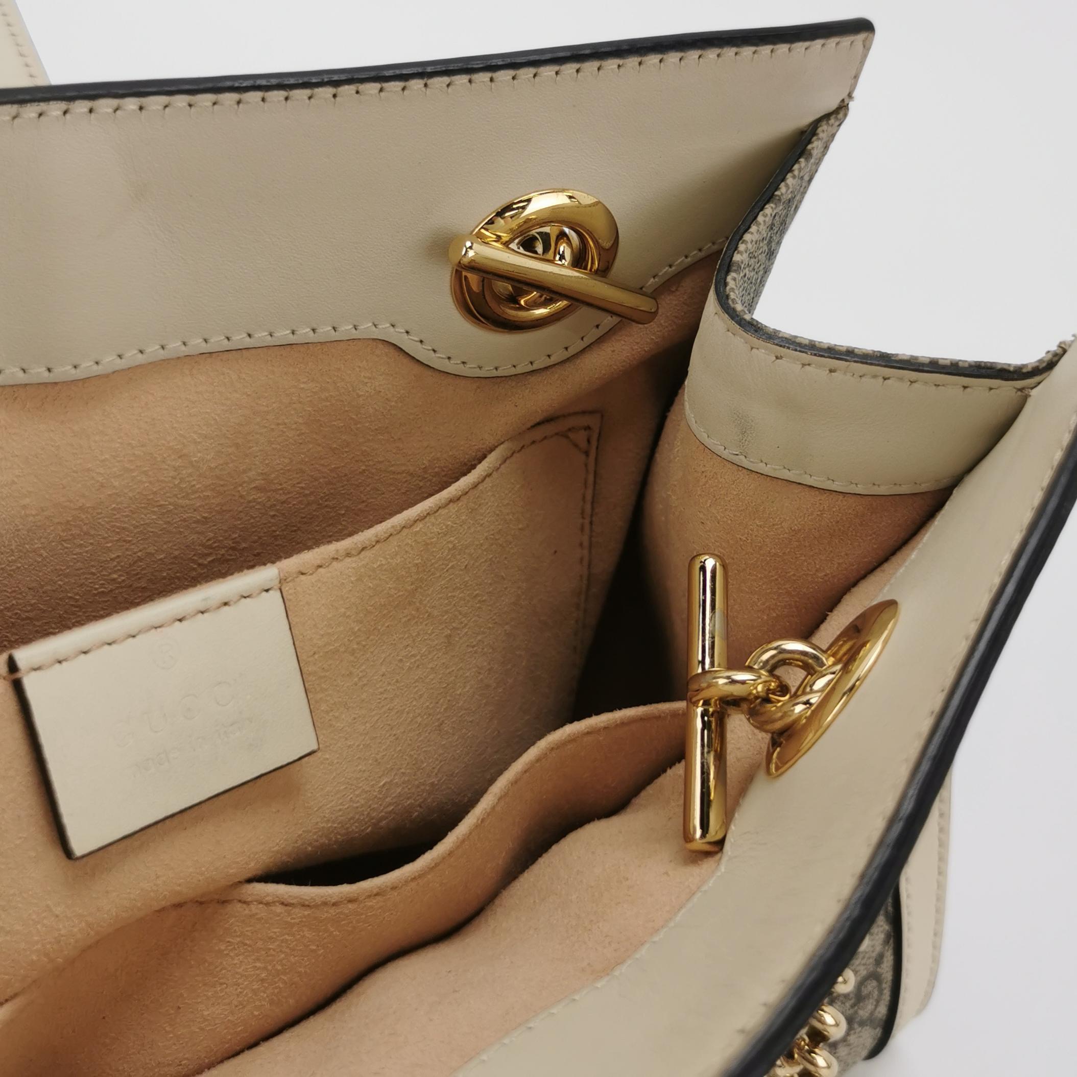 Gucci Padlock Chain Tote GG Coated Canvas with Leather Small — photo 7 of 13