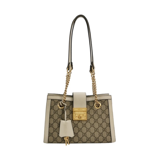 Gucci Padlock Chain Tote GG Coated Canvas with Leather Small — pre-owned, Vierlot