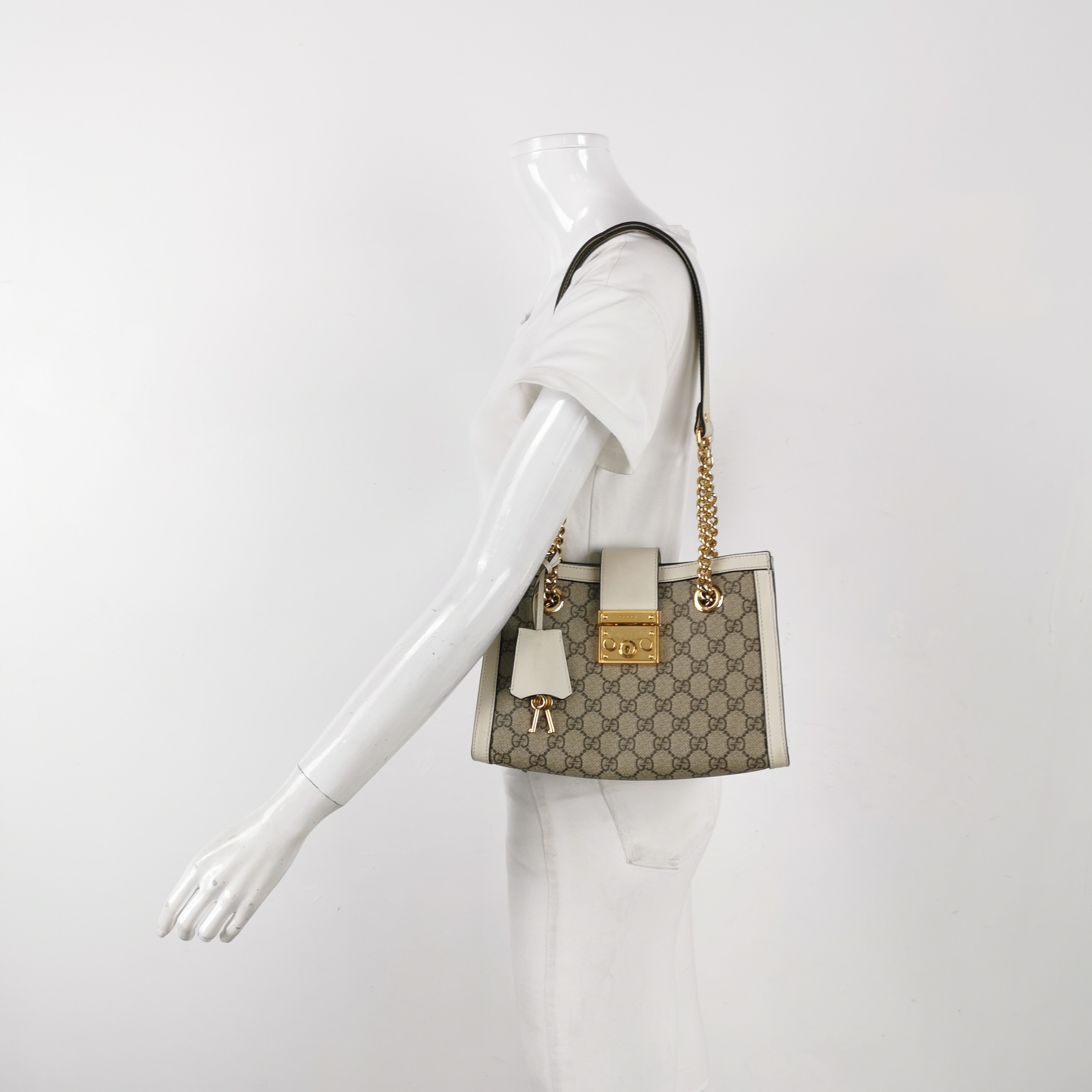 Gucci Padlock Chain Tote GG Coated Canvas with Leather Small — alternate view