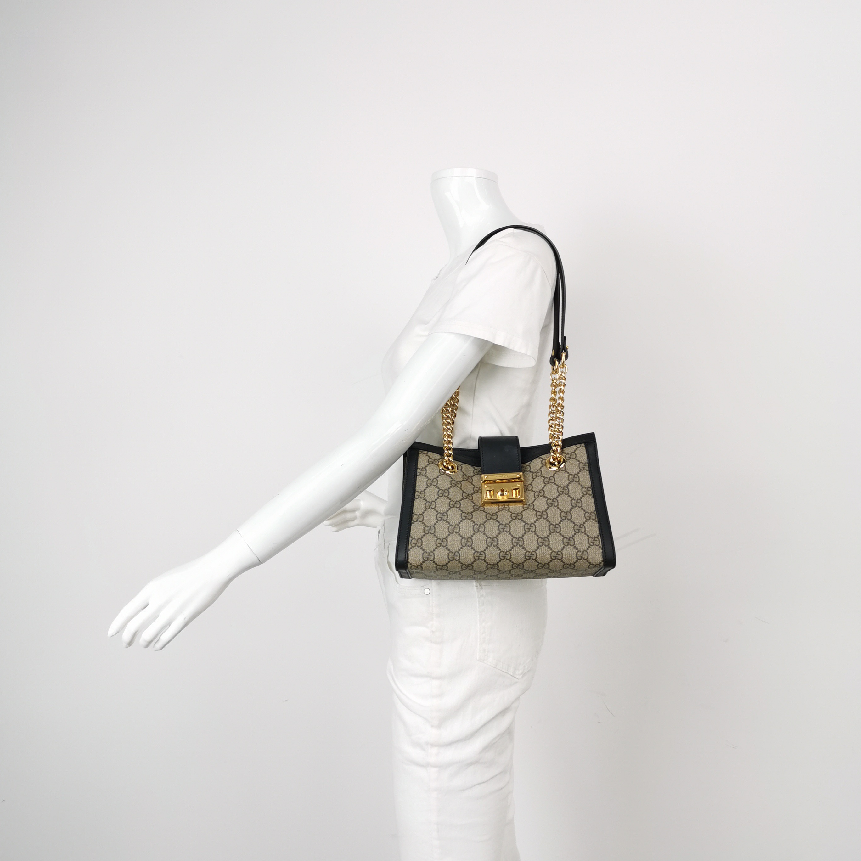 Gucci Padlock Chain Tote GG Coated Canvas with Leather Small — alternate view