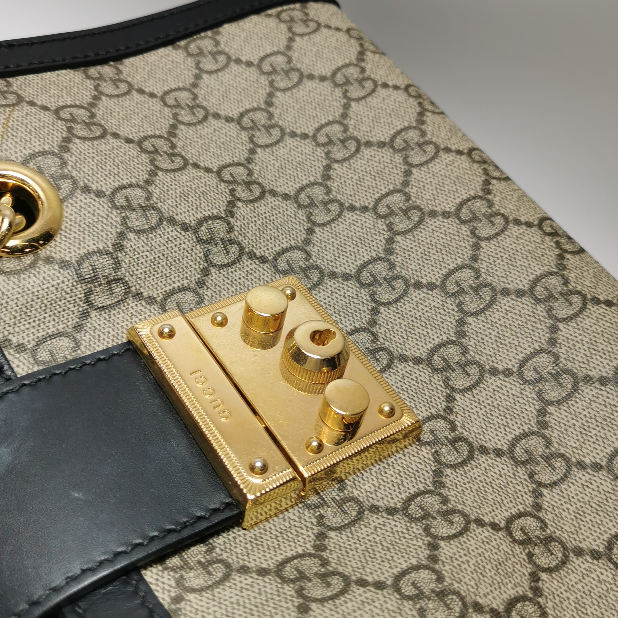 Gucci Padlock Chain Tote GG Coated Canvas with Leather Small — photo 9 of 14