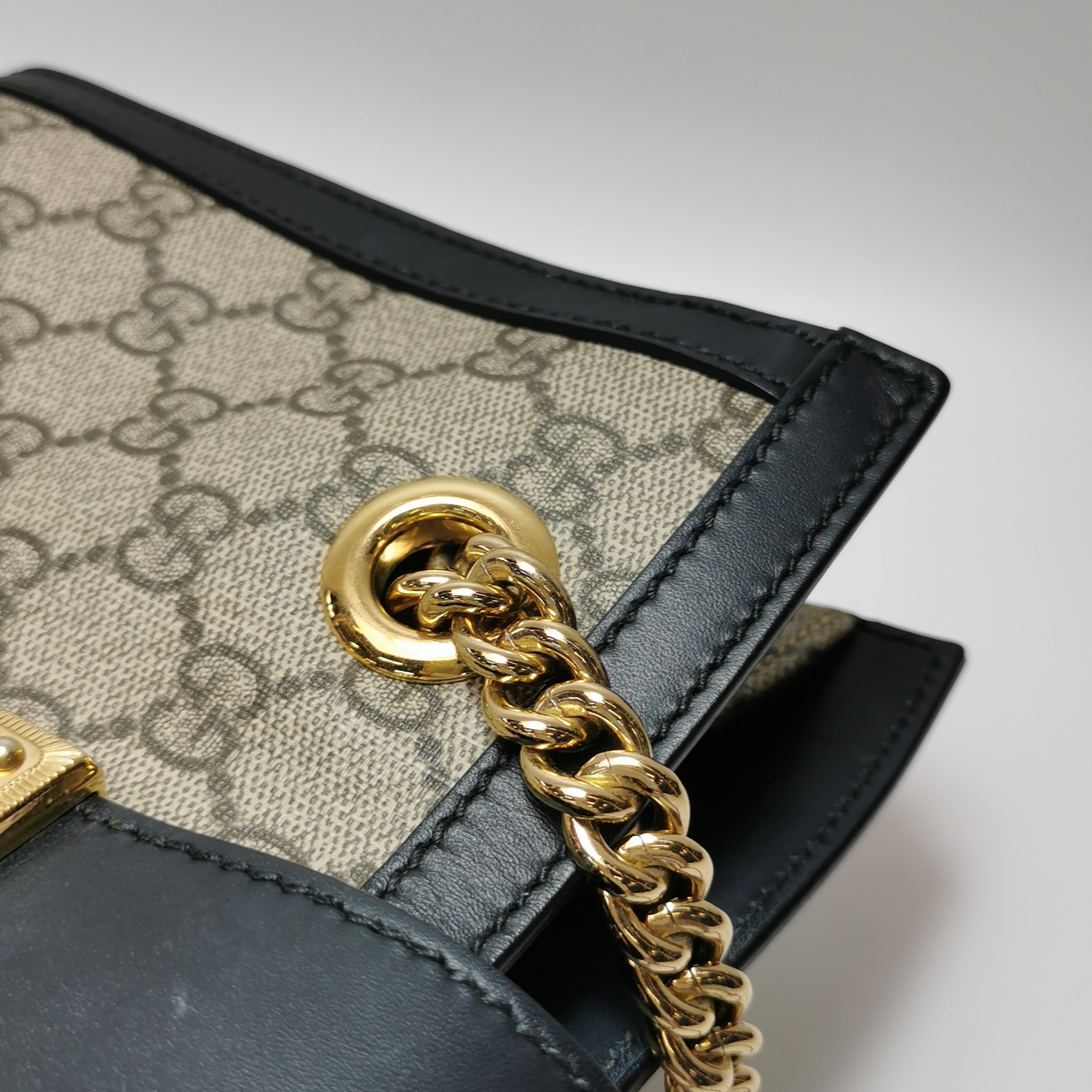 Gucci Padlock Chain Tote GG Coated Canvas with Leather Small — photo 10 of 14