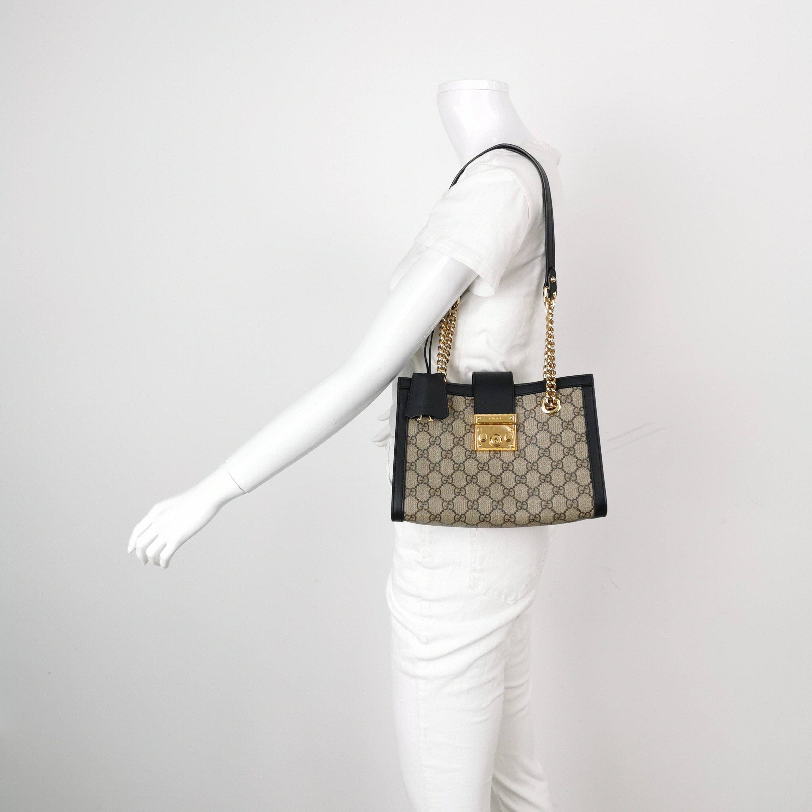 Gucci Padlock Chain Tote GG Coated Canvas with Leather Small — alternate view