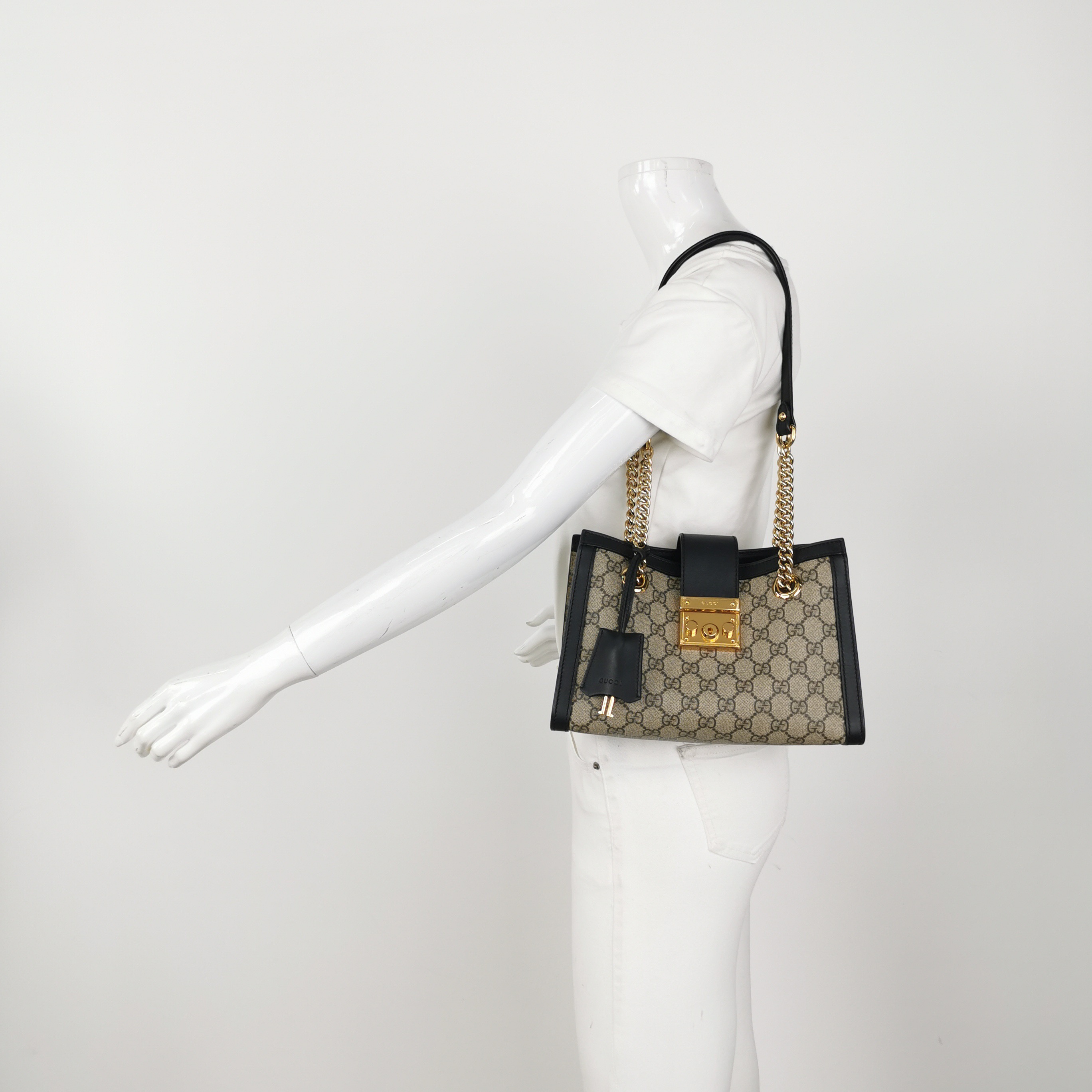 Gucci Padlock Chain Tote GG Coated Canvas with Leather Small — alternate view