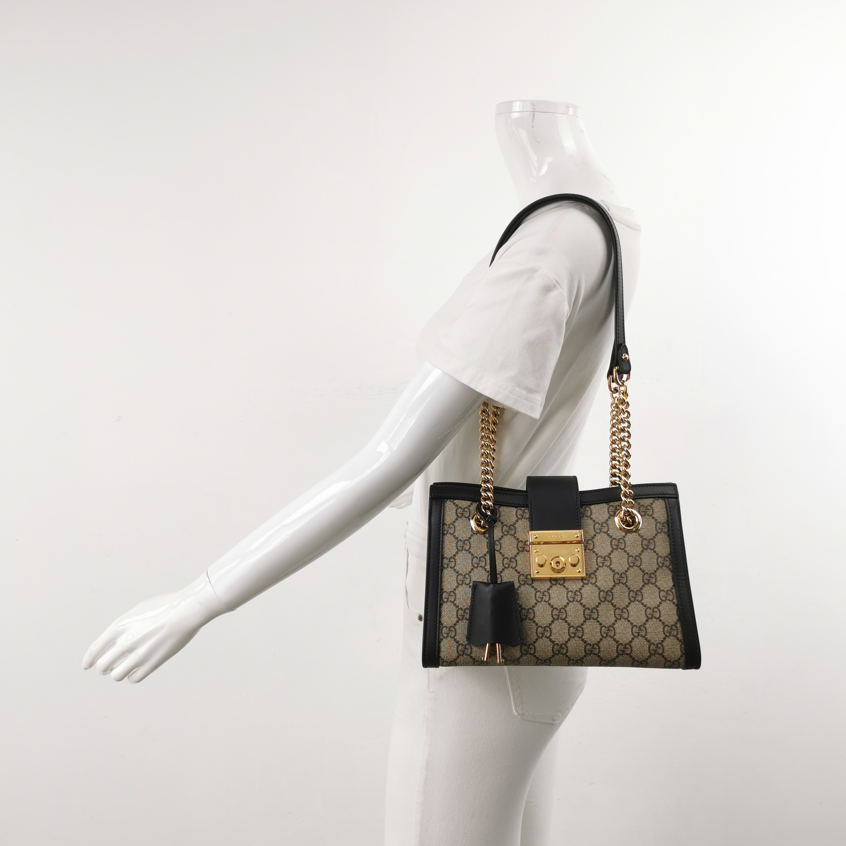 Gucci Padlock Chain Tote GG Coated Canvas with Leather Small — alternate view