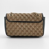Gucci GG Marmont Flap Bag Diagonal Quilted GG Canvas with Leather Small — thumbnail 5