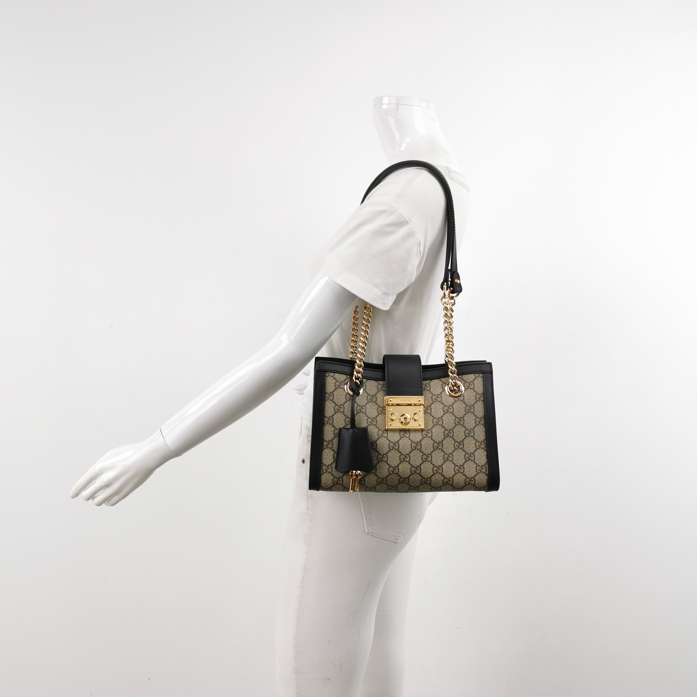 Gucci Padlock Chain Tote GG Coated Canvas with Leather Small — alternate view