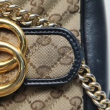 Gucci GG Marmont Flap Bag Diagonal Quilted GG Canvas with Leather Small — thumbnail 11