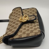 Gucci GG Marmont Flap Bag Diagonal Quilted GG Canvas with Leather Small — thumbnail 19