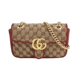 Gucci GG Marmont Flap Bag Diagonal Quilted GG Canvas with Leather Mini — thumbnail 1
