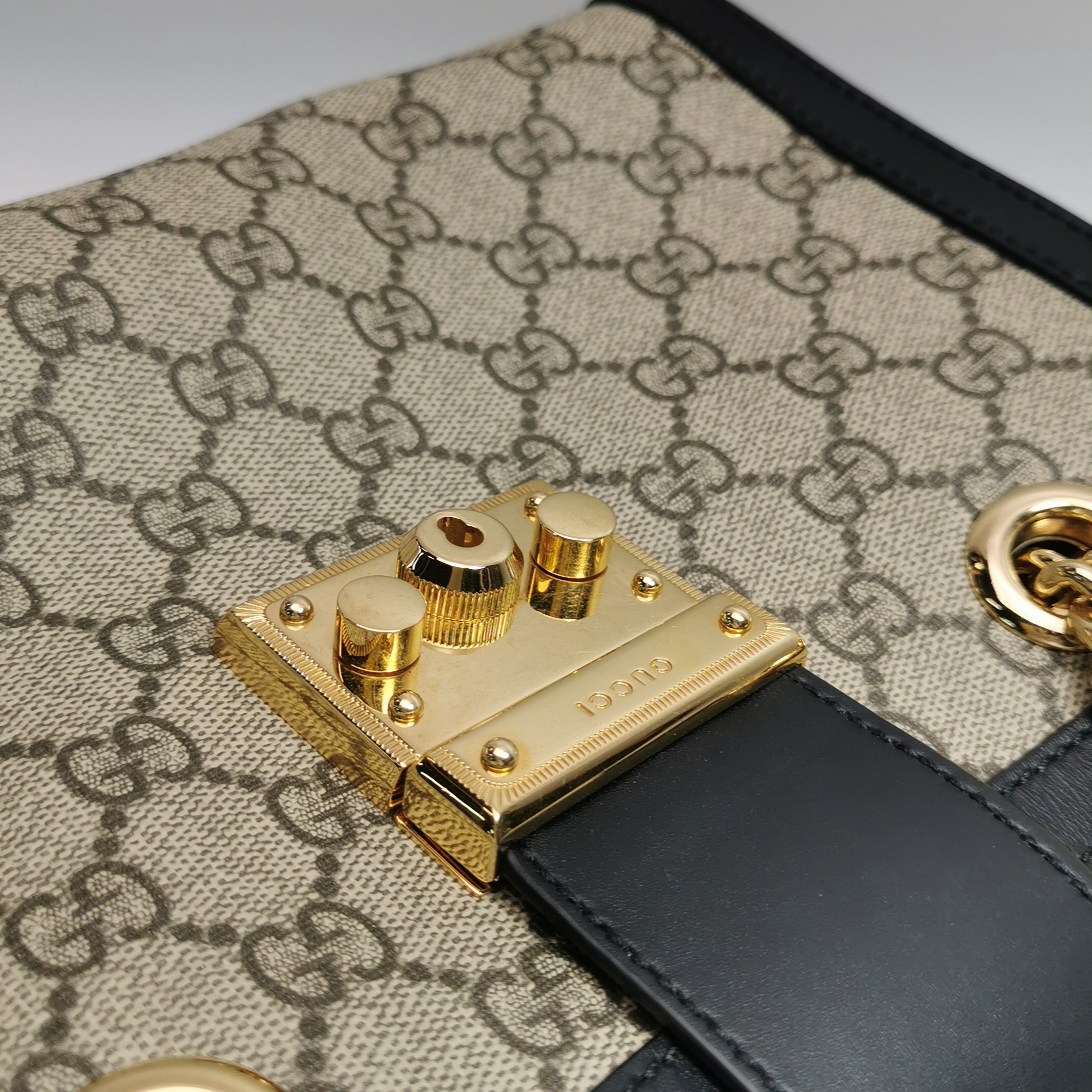 Gucci Padlock Chain Tote GG Coated Canvas with Leather Small — photo 10 of 15