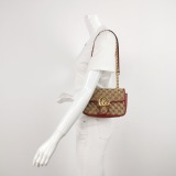 Gucci GG Marmont Flap Bag Diagonal Quilted GG Canvas with Leather Mini — thumbnail 2