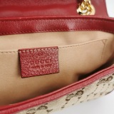 Gucci GG Marmont Flap Bag Diagonal Quilted GG Canvas with Leather Mini — thumbnail 8