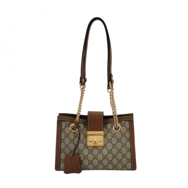Gucci Padlock Chain Tote GG Coated Canvas with Leather Small — pre-owned, Vierlot