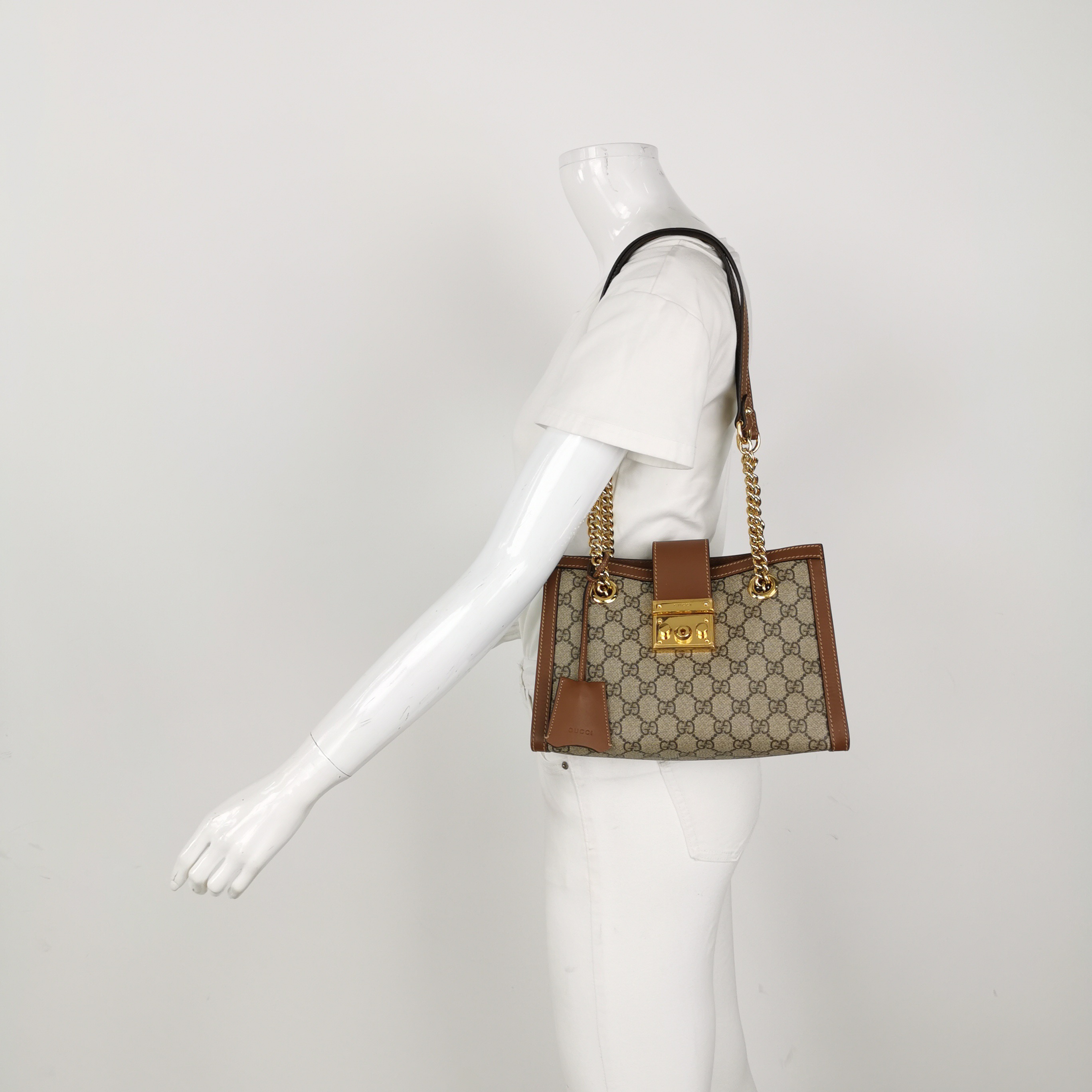 Gucci Padlock Chain Tote GG Coated Canvas with Leather Small — alternate view