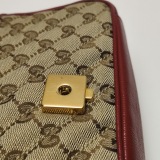 Gucci GG Marmont Flap Bag Diagonal Quilted GG Canvas with Leather Mini — thumbnail 14