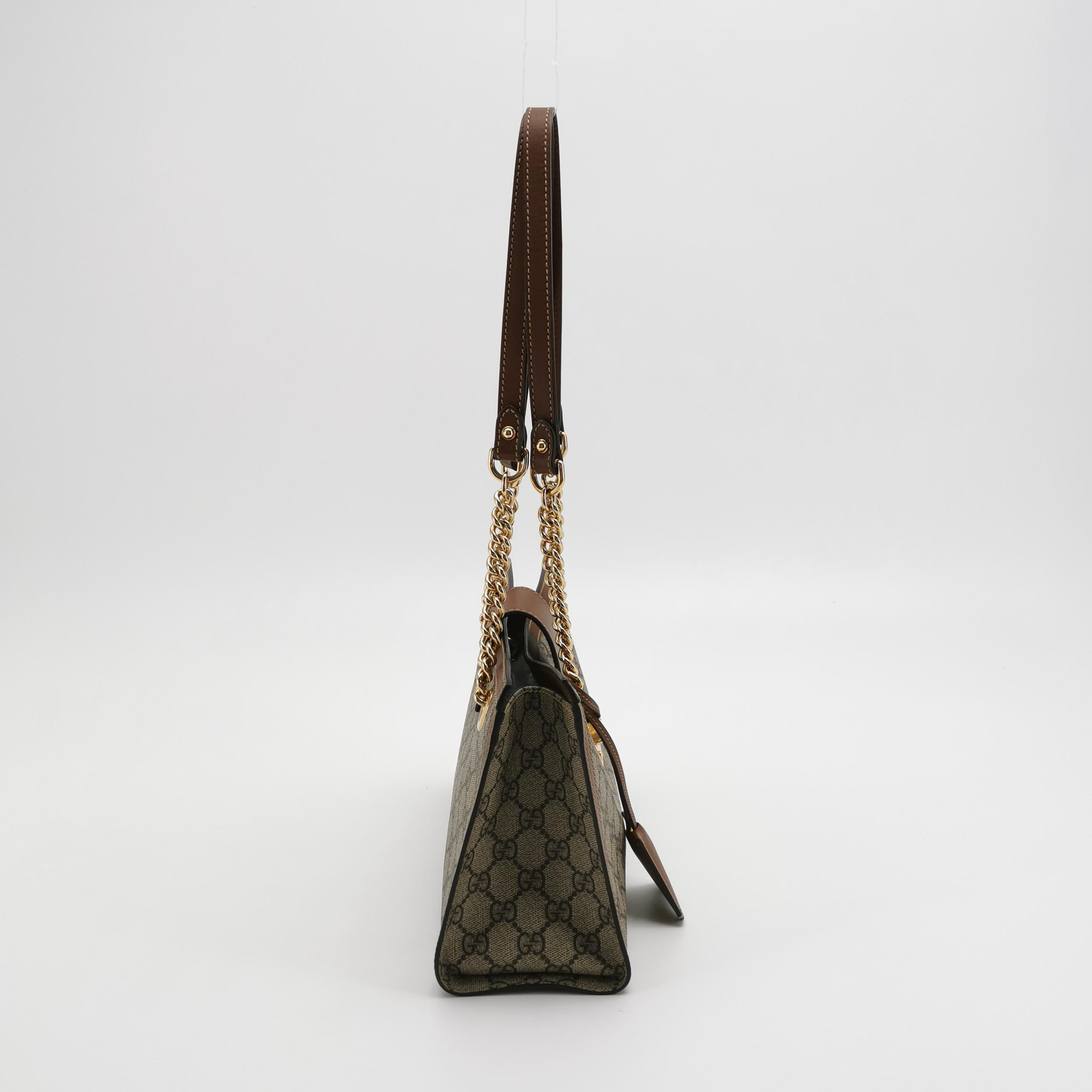 Gucci Padlock Chain Tote GG Coated Canvas with Leather Small — photo 5 of 17