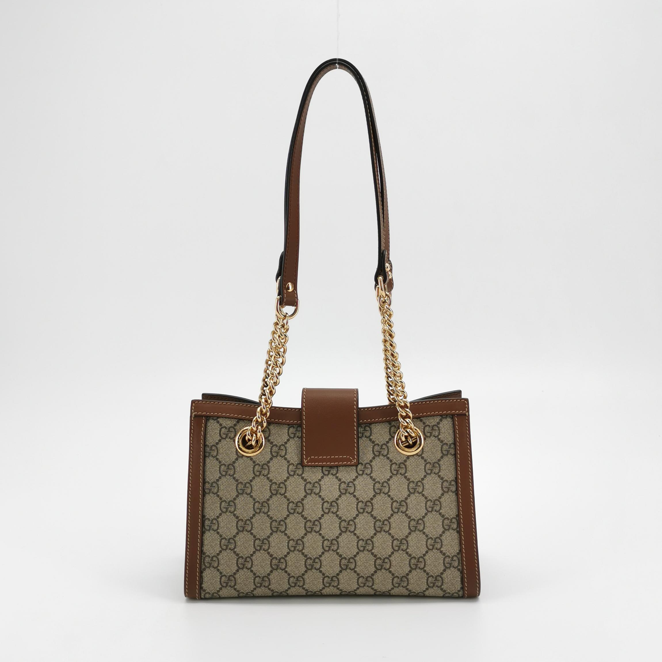 Gucci Padlock Chain Tote GG Coated Canvas with Leather Small — photo 3 of 17