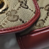Gucci GG Marmont Flap Bag Diagonal Quilted GG Canvas with Leather Mini — thumbnail 13