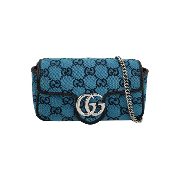 Gucci GG Marmont Flap Bag Diagonal Quilted GG Canvas with Leather Micro — pre-owned, Vierlot