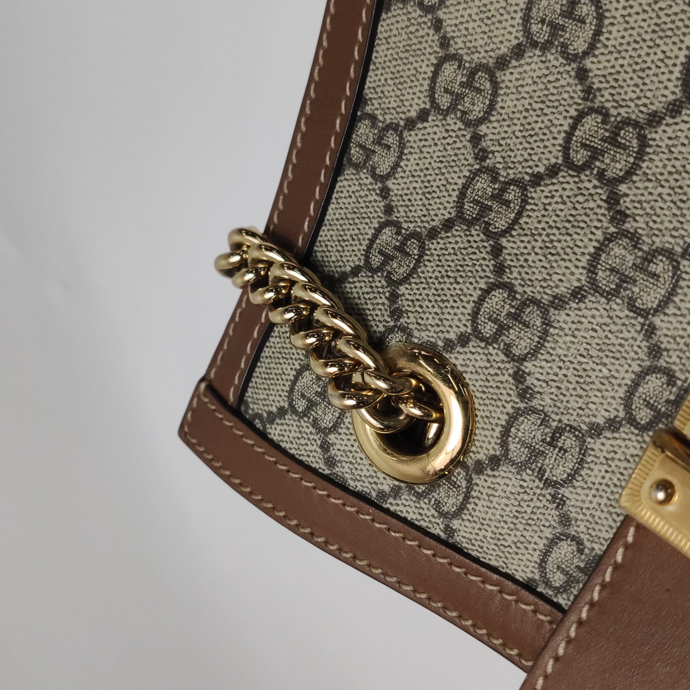 Gucci Padlock Chain Tote GG Coated Canvas with Leather Small — photo 11 of 17