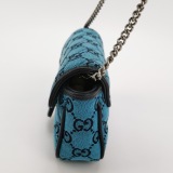 Gucci GG Marmont Flap Bag Diagonal Quilted GG Canvas with Leather Micro — thumbnail 4