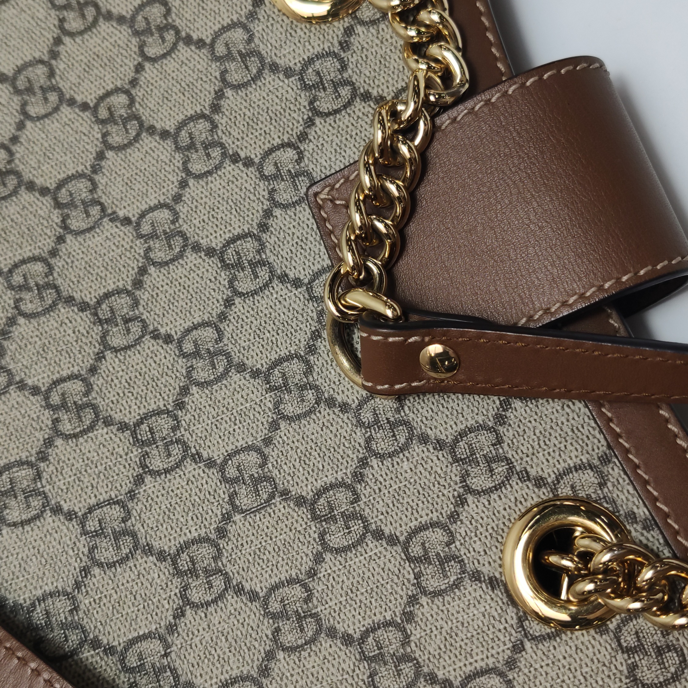 Gucci Padlock Chain Tote GG Coated Canvas with Leather Small — photo 12 of 17