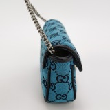 Gucci GG Marmont Flap Bag Diagonal Quilted GG Canvas with Leather Micro — thumbnail 3