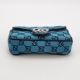 Gucci GG Marmont Flap Bag Diagonal Quilted GG Canvas with Leather Micro — thumbnail 6