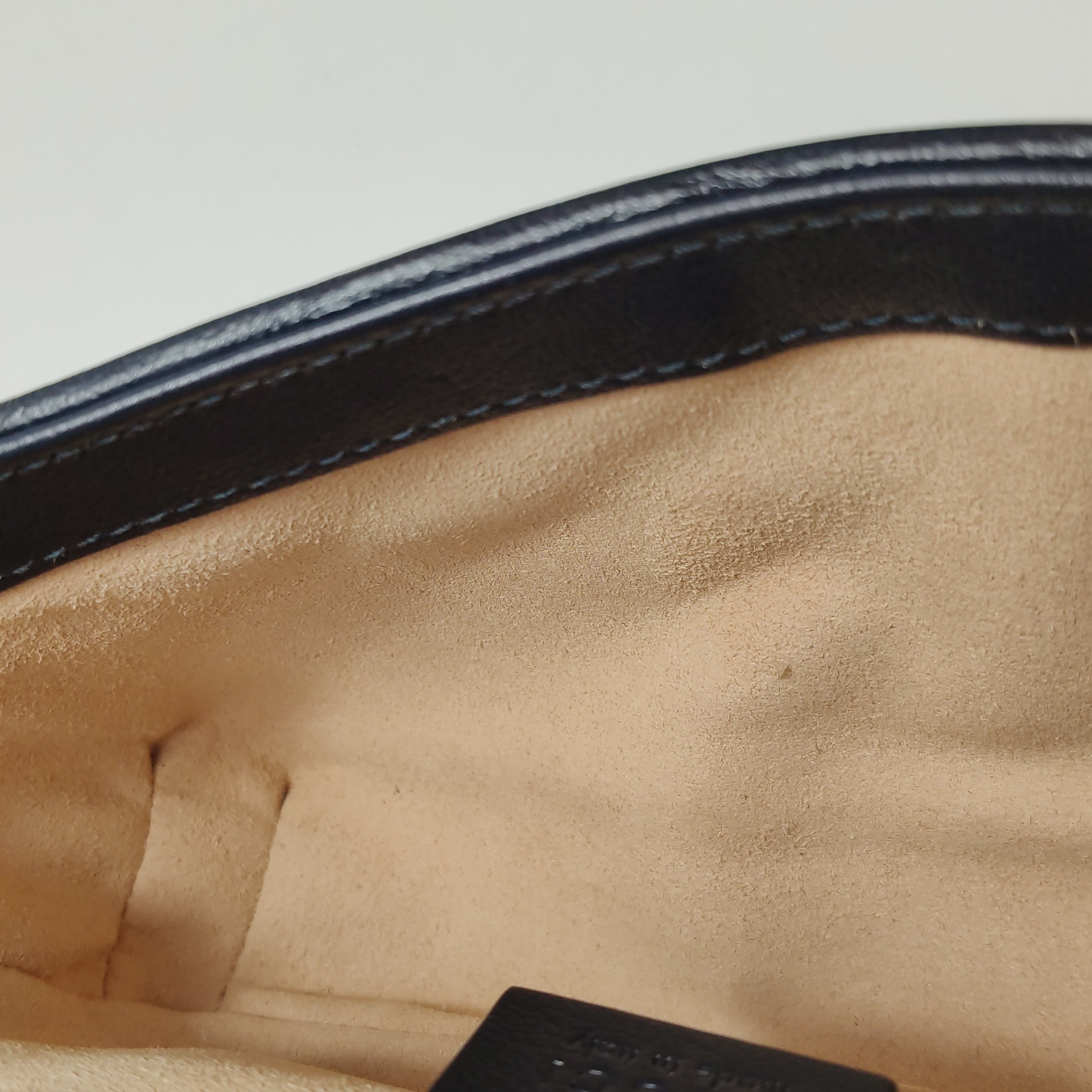Gucci GG Marmont Flap Bag Diagonal Quilted GG Canvas with Leather Micro — photo 9 of 13
