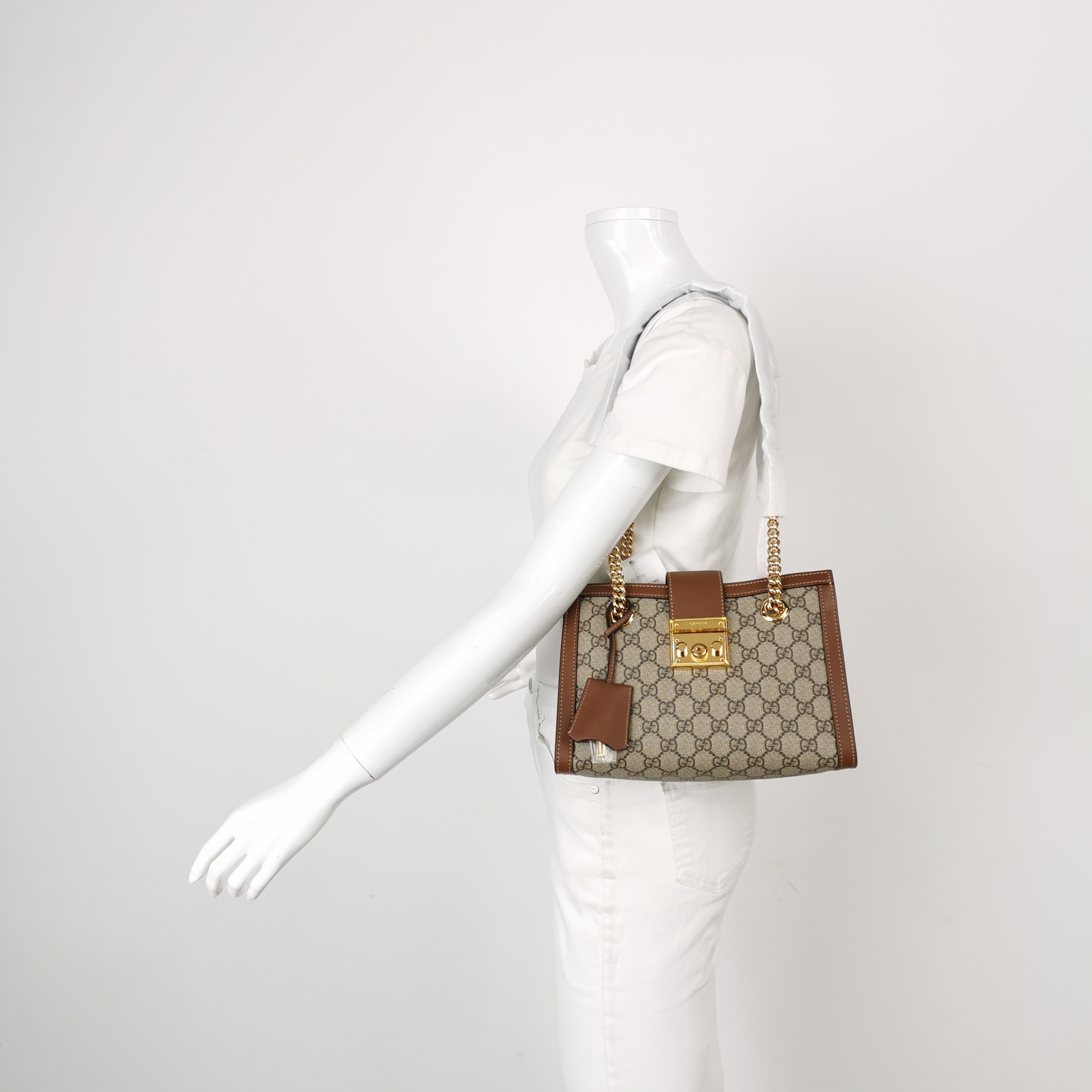 Gucci Padlock Chain Tote GG Coated Canvas with Leather Small — alternate view