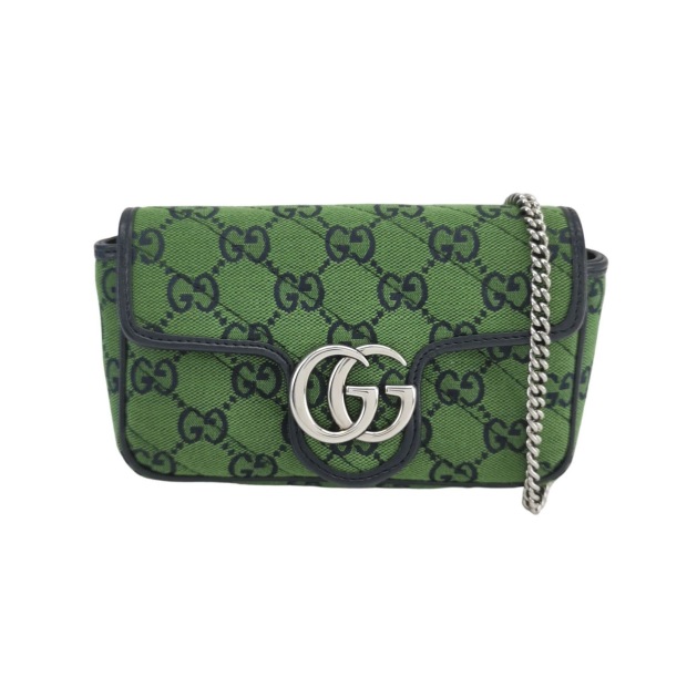 Gucci GG Marmont Flap Bag Diagonal Quilted GG Canvas with Leather Micro — pre-owned, Vierlot