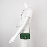Gucci GG Marmont Flap Bag Diagonal Quilted GG Canvas with Leather Micro — thumbnail 2