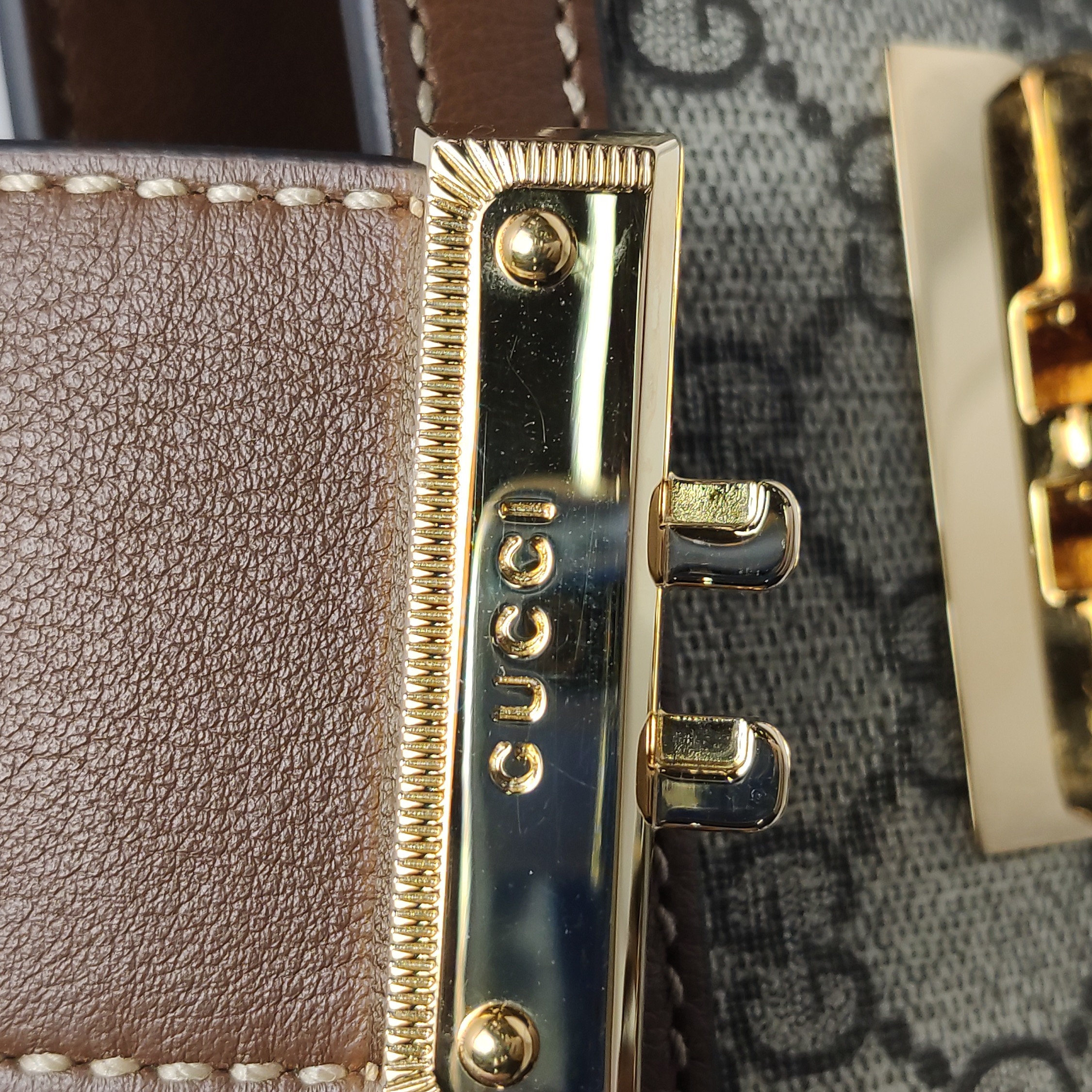 Gucci Padlock Chain Tote GG Coated Canvas with Leather Small — photo 10 of 12