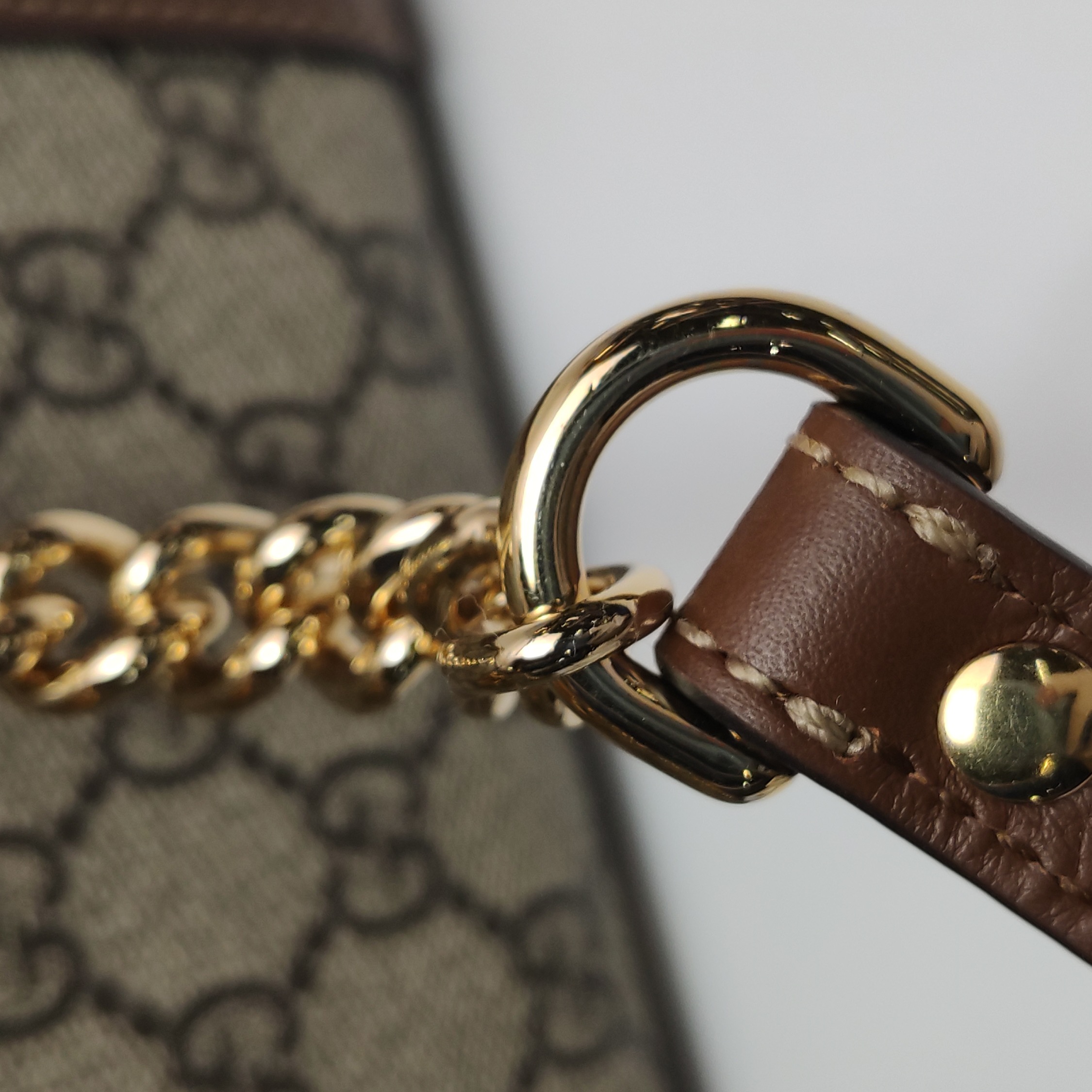 Gucci Padlock Chain Tote GG Coated Canvas with Leather Small — photo 9 of 12