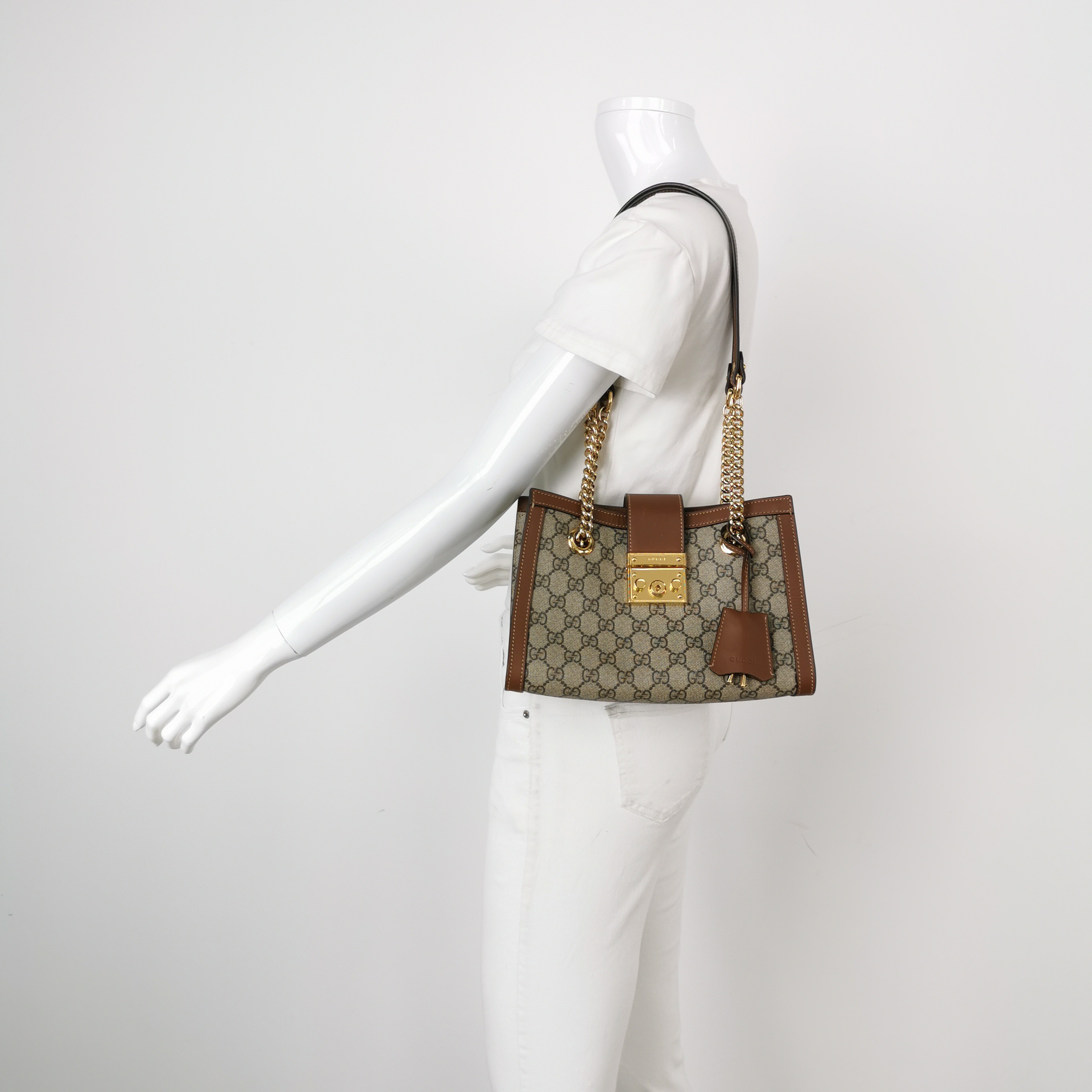 Gucci Padlock Chain Tote GG Coated Canvas with Leather Small — alternate view