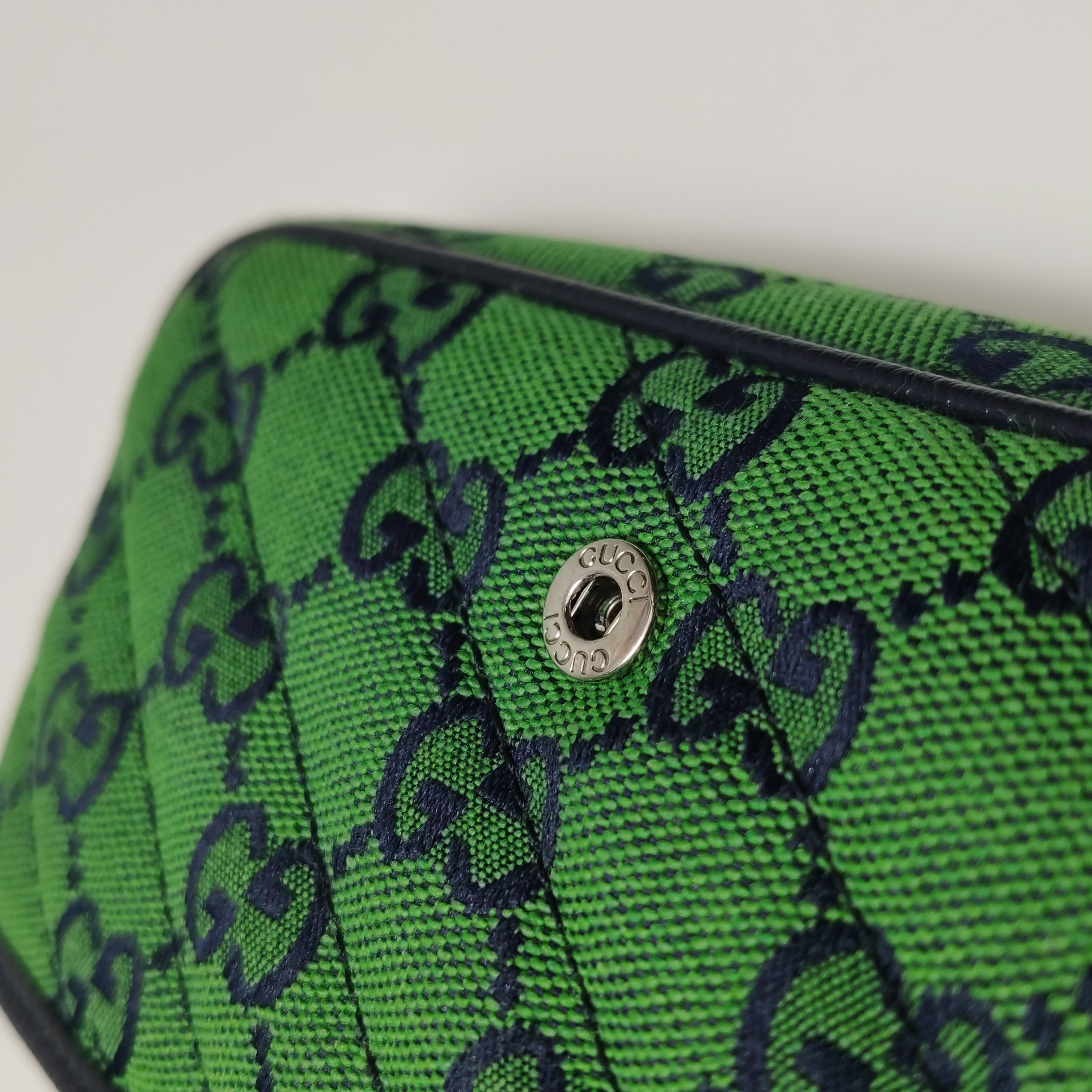 Gucci GG Marmont Flap Bag Diagonal Quilted GG Canvas with Leather Micro — photo 10 of 15